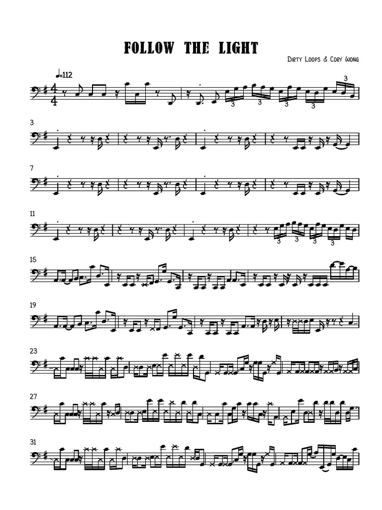 Follow The Light Bass Line Dirty Loops | PDF