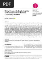 Only Connect!': Exploring The Critical Dialectical Turn in Leadership Studies