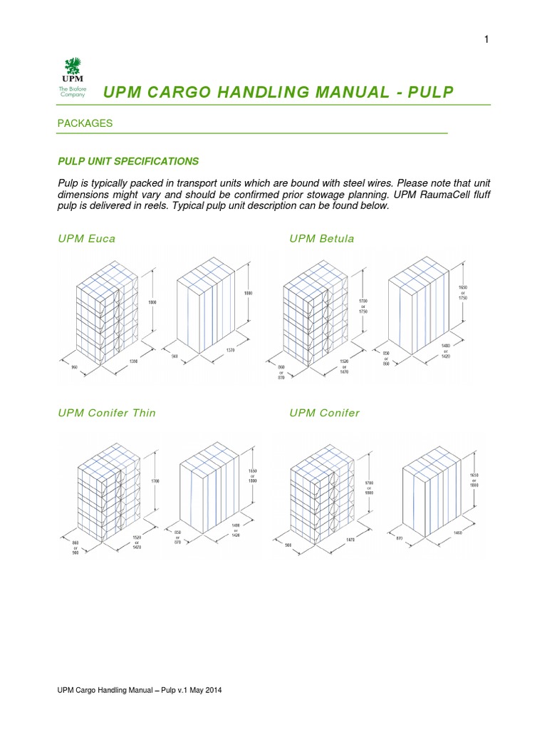 UPM Pulp Cargo Handling Guidelines | PDF | Cargo | Warehouse