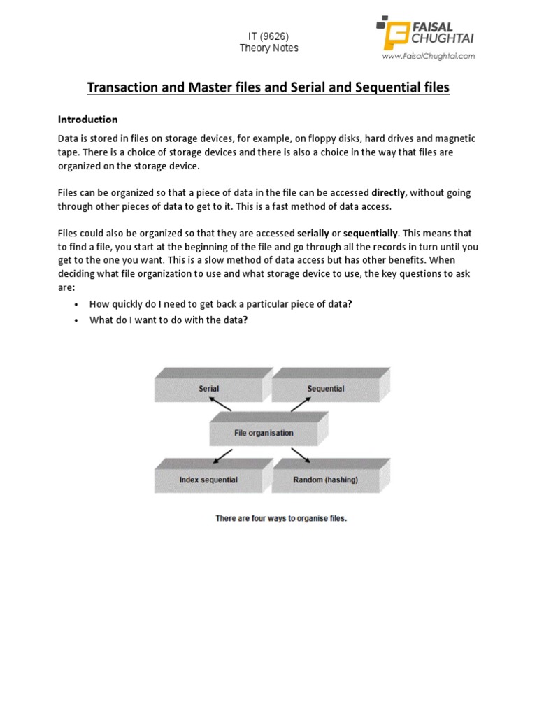 Transaction and Master Files | PDF | File System | Computer Data Storage