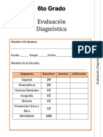 Evaluación Diagnóstica Sexto Grado