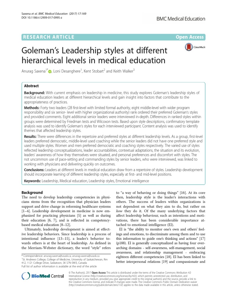 Goleman Leadership Styles | PDF