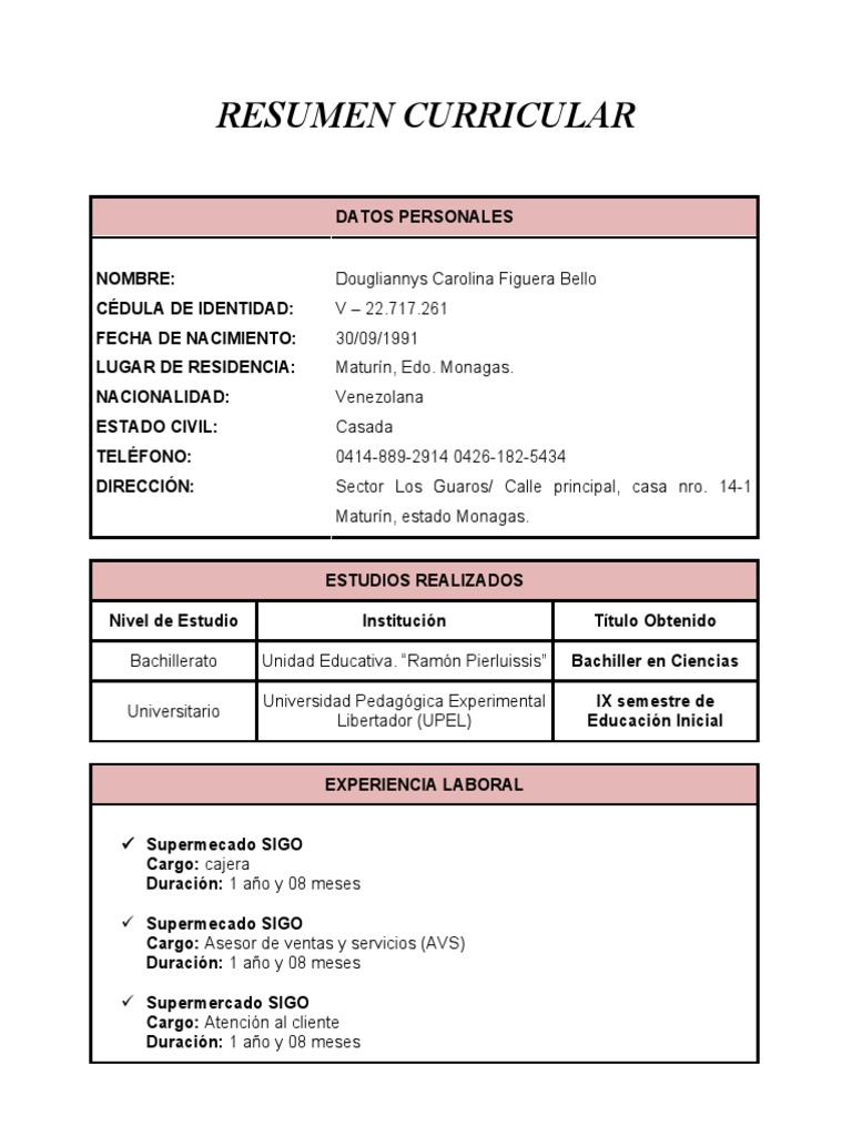 Resumen Curricular Formato PDF - 1669990174