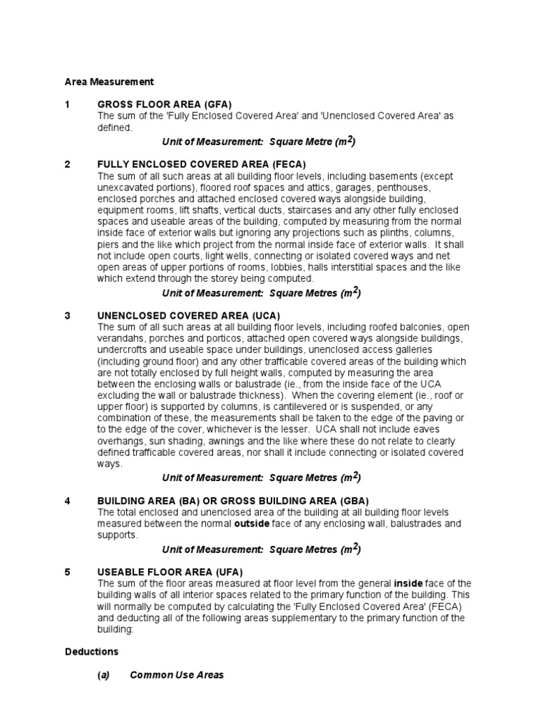 Understanding Area Measurements in Buildings | PDF | Buildings And ...
