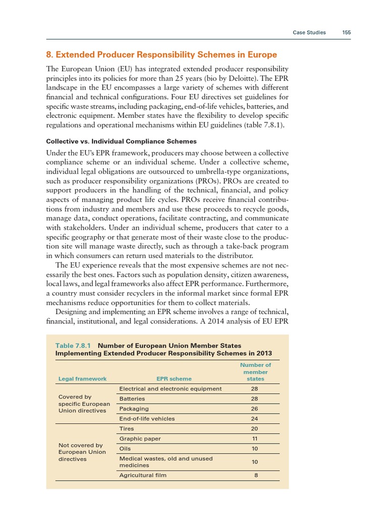 Extended Producer Responsibility Schemes in Europe | PDF