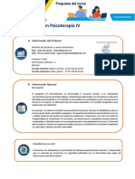 Entrenamiento en Psicoterapia IV. Segundo ciclo 2022