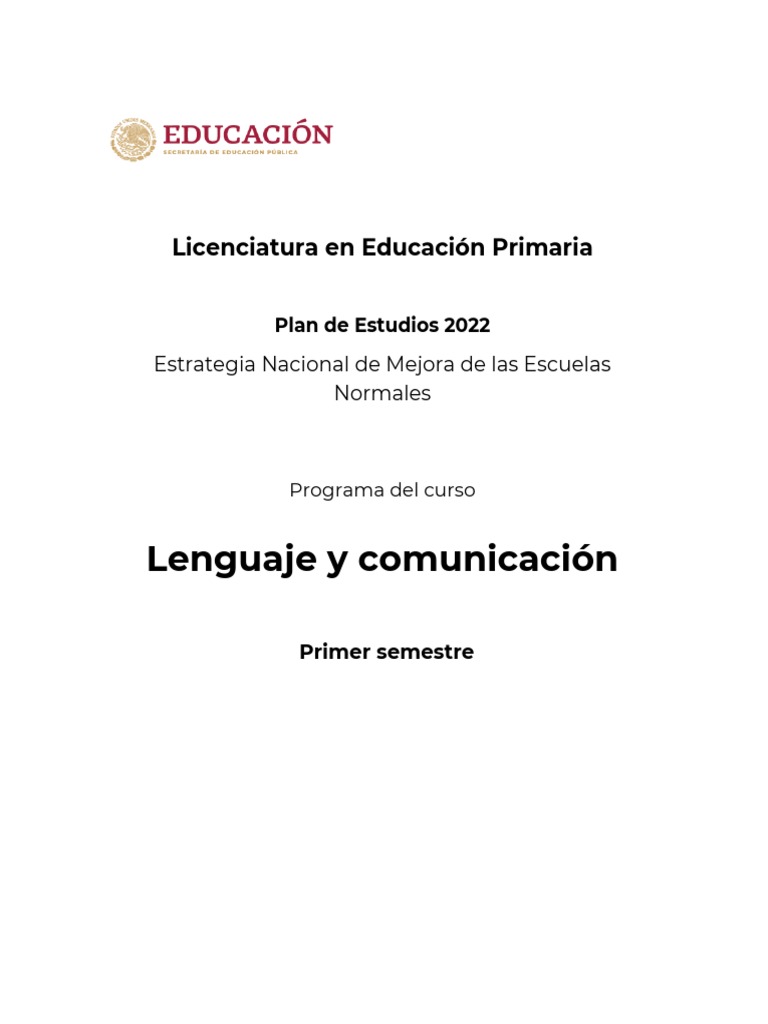 Curso de Lenguaje y Comunicación 2022 | PDF | Plan de estudios | Evaluación