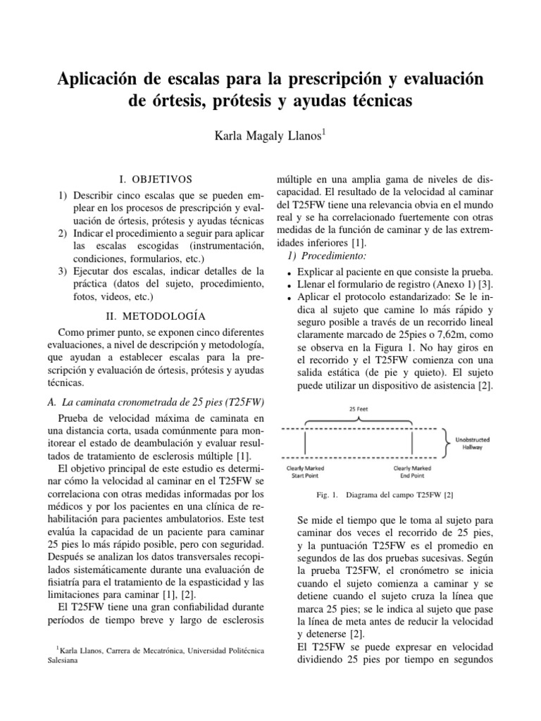 Aplicaci n de escalas para la prescripci n y evaluaci n de rtesis
