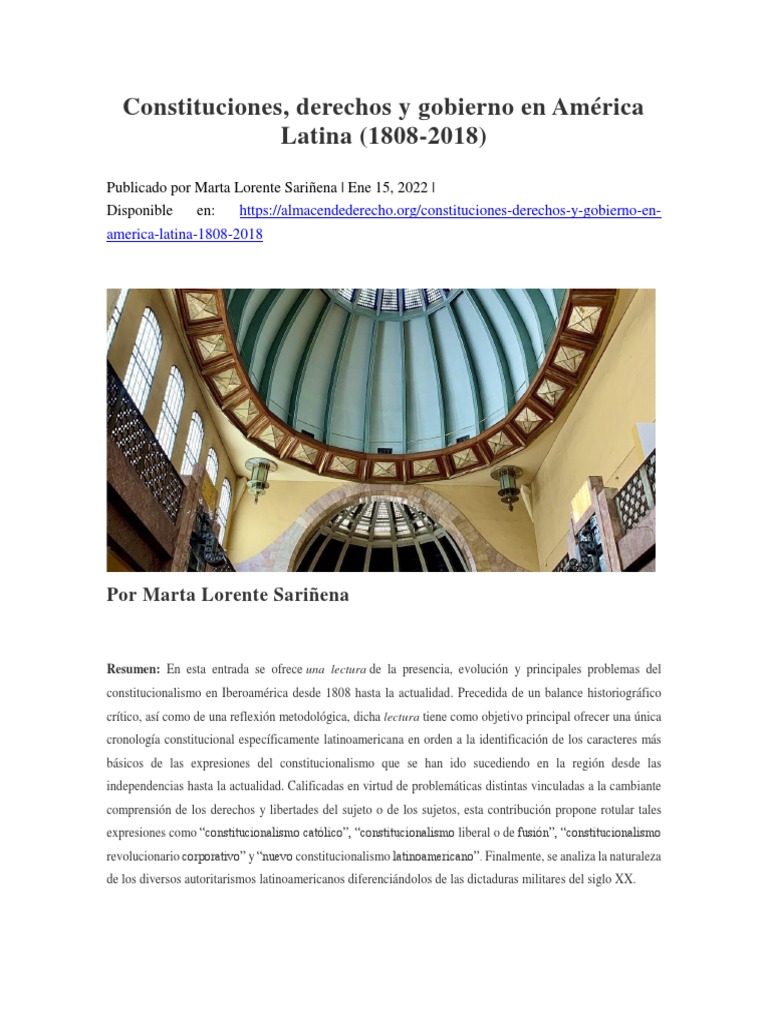 Evolución del Constitucionalismo en América Latina | PDF | Constitución ...