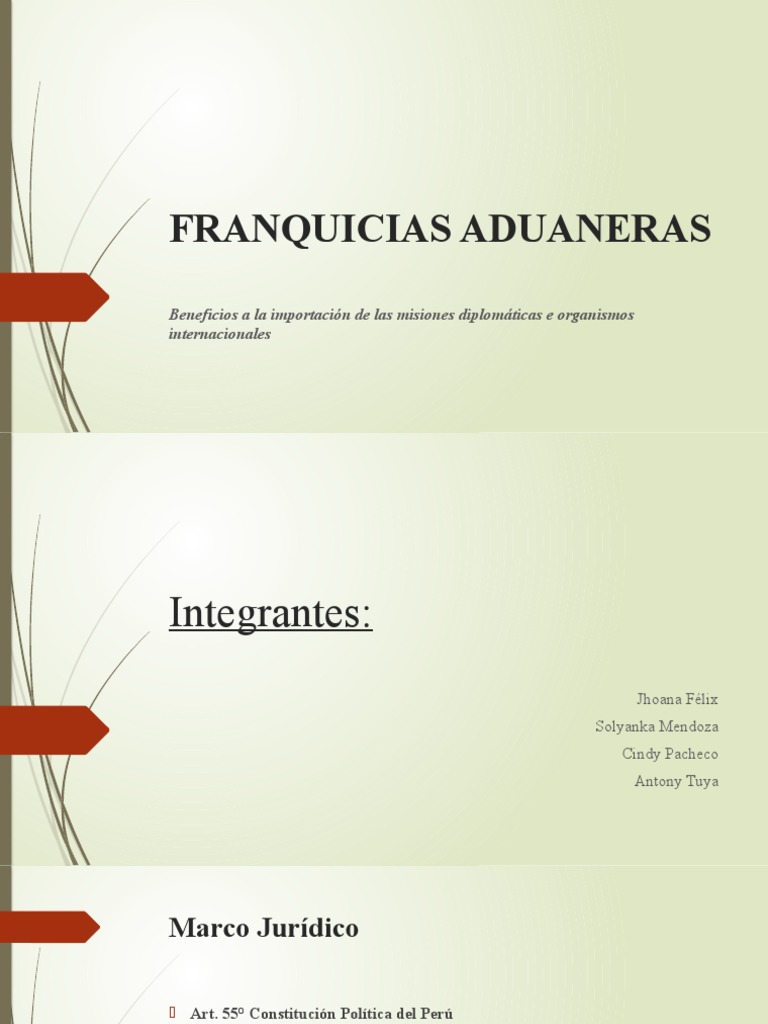Franquicia Aduanera PDF Misión diplomática Embajador