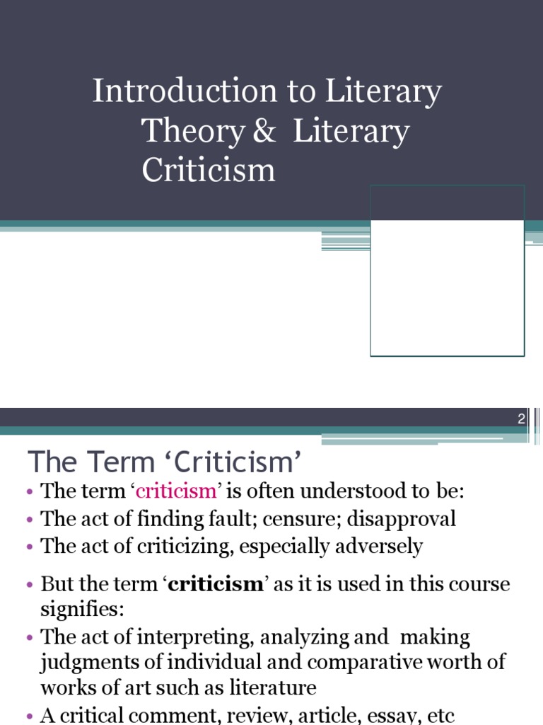 Introduction To Literary Criticism PDF
