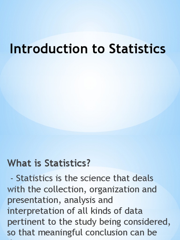 Introduction To Statistics | PDF | Level Of Measurement | Statistics