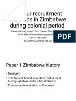 Labour Recruitment Methods in Zimbabwe During Colonial Period