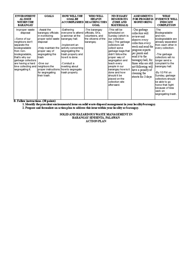 Solid Waste Management Action Plan | PDF | Municipal Solid Waste ...
