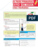 Formas de Series Verbales para Sexto Grado de Primaria