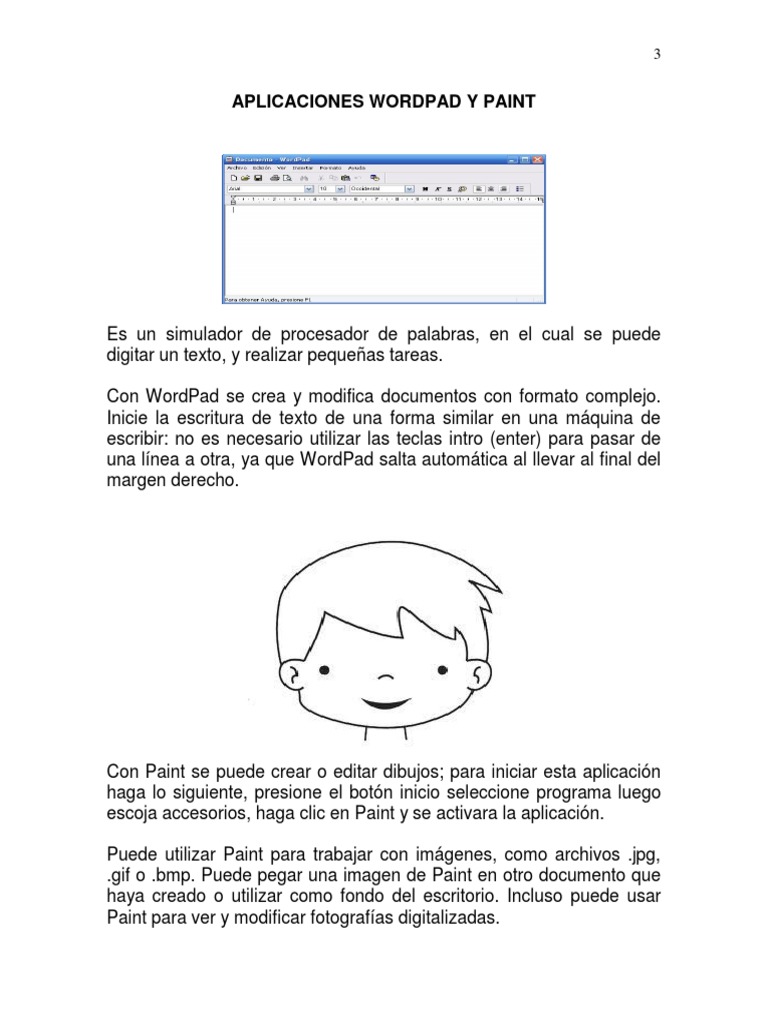 Taller en Clases de Aplicación Wordpad - Paint | PDF