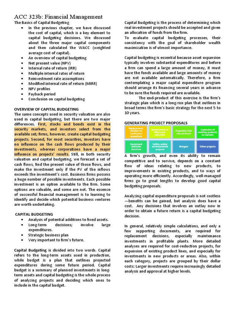 The Basics of Capital Budgeting | PDF | Capital Budgeting | Net Present ...