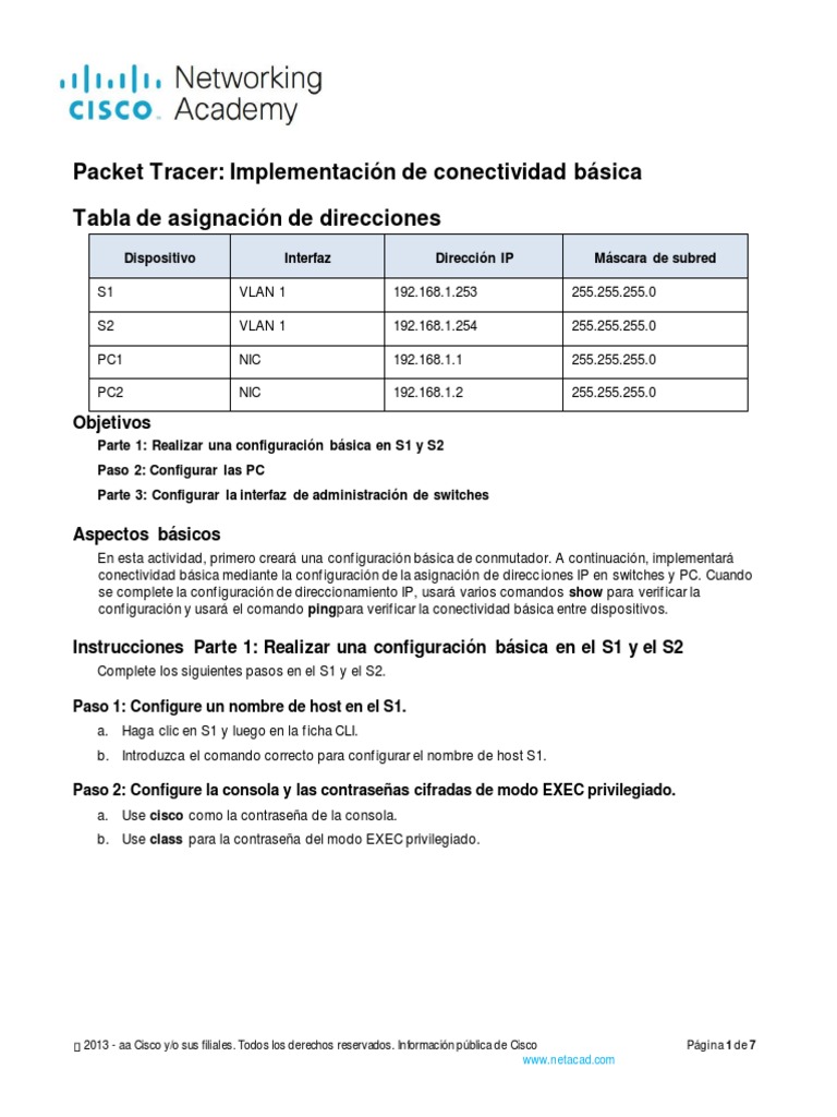 Pt 2.7.6 Implement Basic Connectivity
