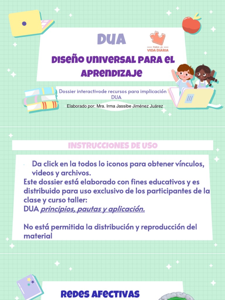 Dossier De Recursos Para Aplicar Dua Pdf Aprendizaje Método De
