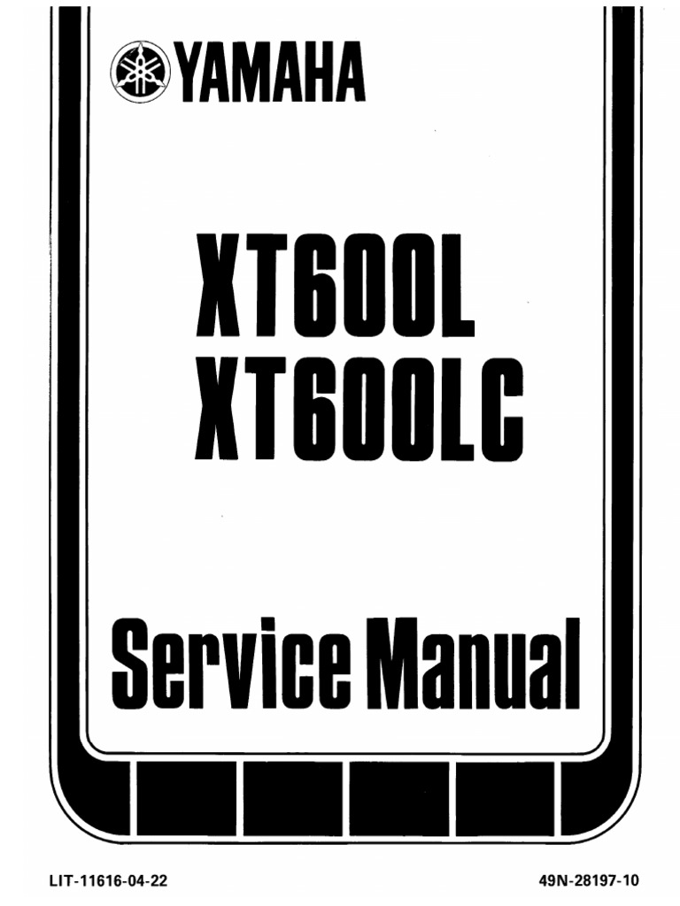 Yamaha XT 600 L-LC '84 A '89 - Service Manual | PDF