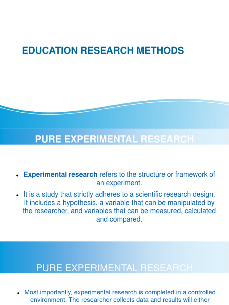 Pure Experimental Research in Education | PDF