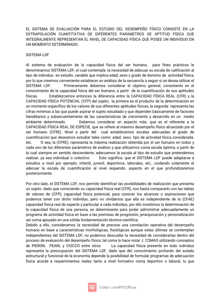 Sistema LDF para Evaluación Física | PDF | Física | Evaluación
