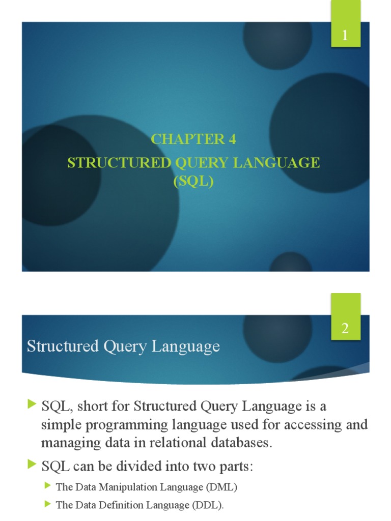 Structured Query Language (SQL) | PDF | Sql | Databases