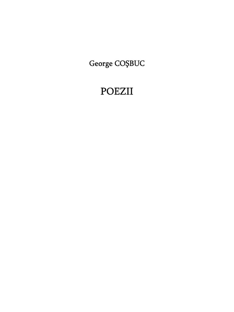 Poezii George Cosbuc | PDF