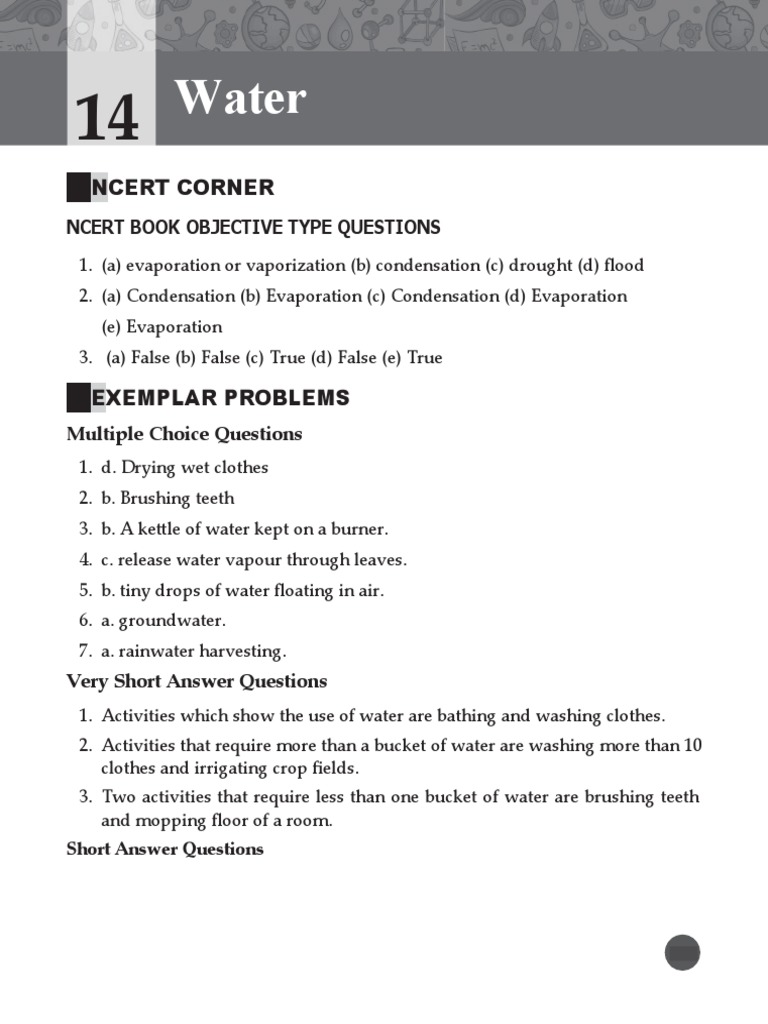 Chapter 14 Water Science Pratice BK PDF Water Rain
