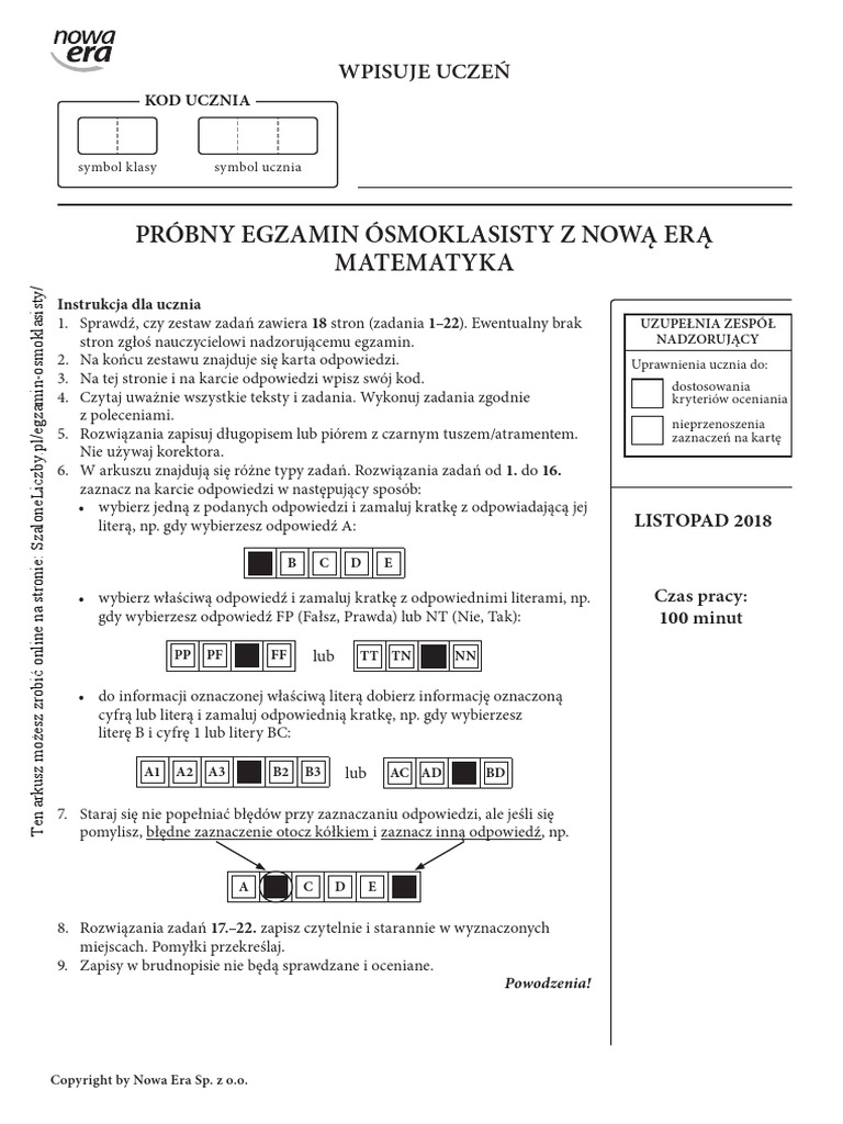 Próbny Egzamin Nowa Era 2018