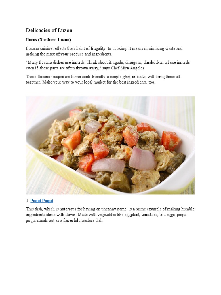 Delicacies of Luzon | PDF | Offal | Food And Drink Preparation