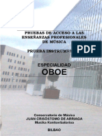 Pruebas de acceso Oboe 1er-6to cursos