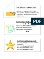 Fast Finishers Challenge Cards