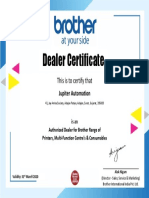 Brother Certificate