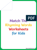 Match The Rhyming Words Worksheets