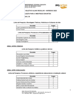 Processo Seletivo Mestrado em Artes UNESP 2023