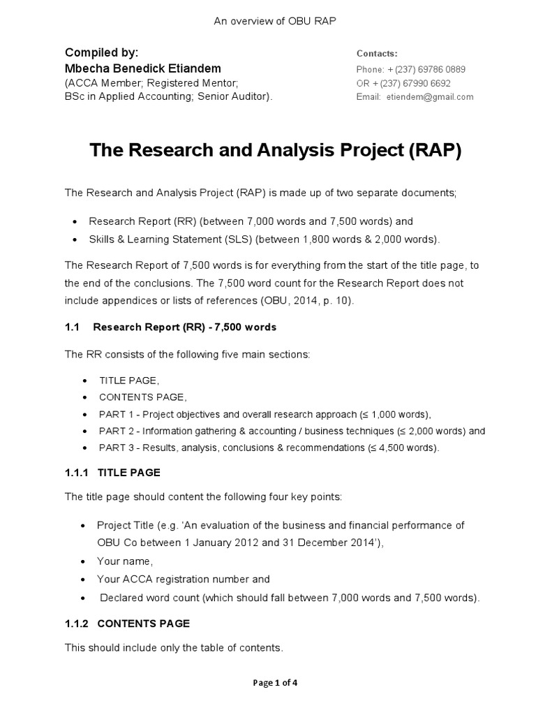 Overview of OBU RAP Requirements | PDF | Cognition