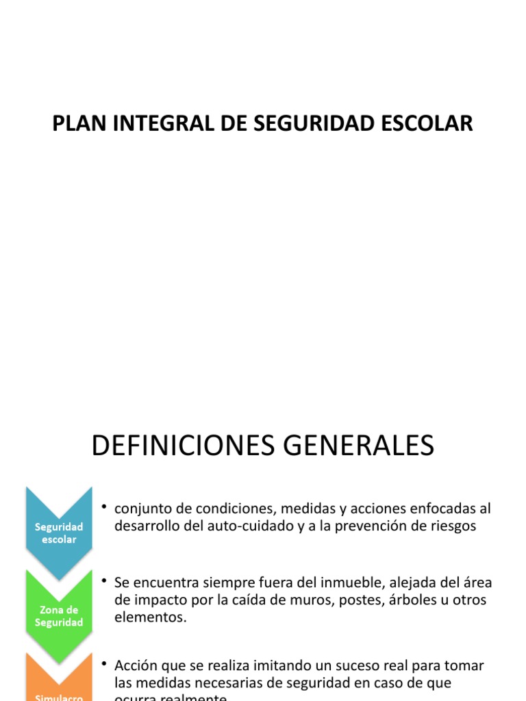 Plan de Seguridad Escolar Integral | PDF