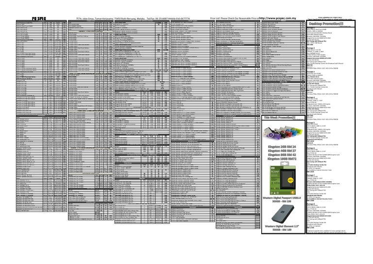 Price List | PDF | Secure Digital | Computer Hardware