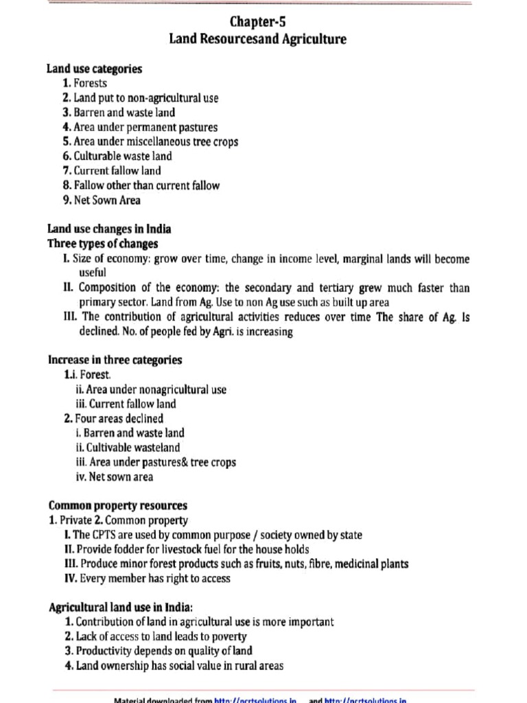 Land Resources And Agriculture Download Free Pdf Agriculture Rice