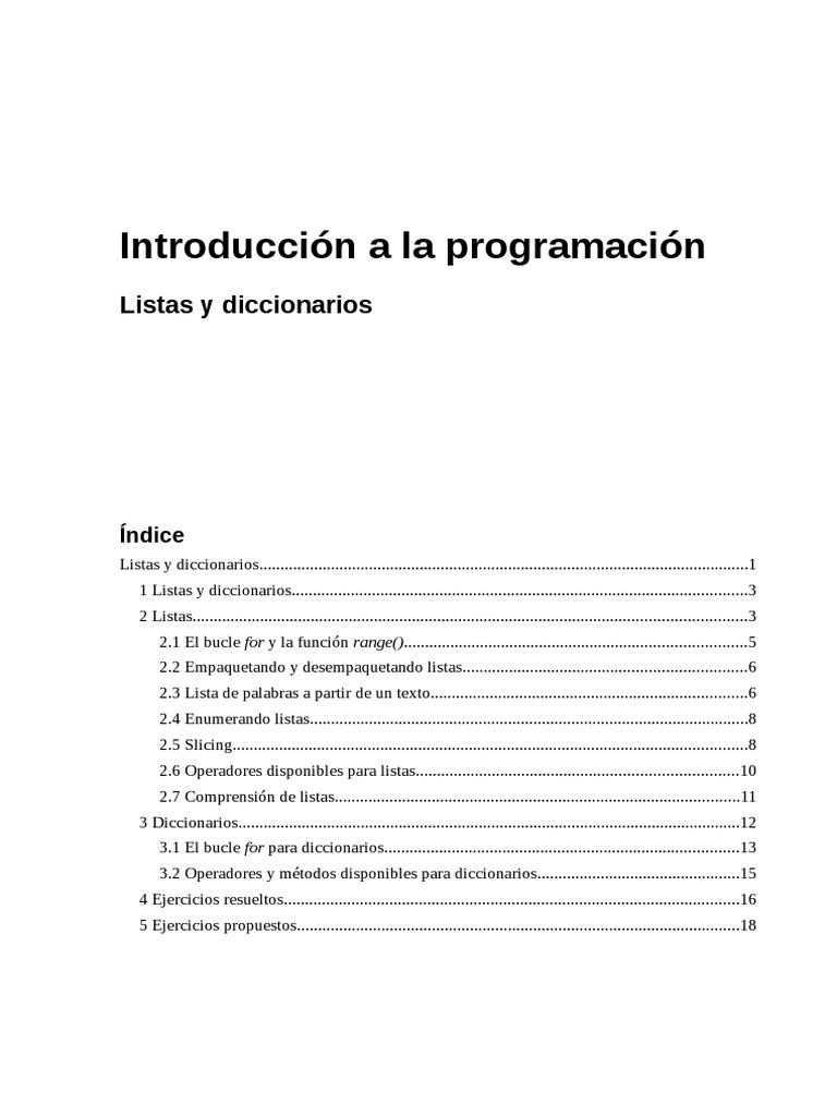 Listas y Diccionarios en Python | PDF | Python (lenguaje de ...