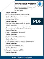Active or Passive Voice Quiz PDF