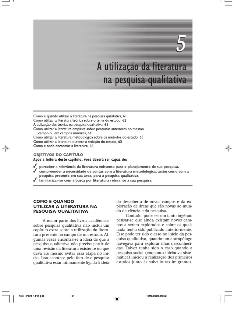 Uso da Literatura na Pesquisa Qualitativa | PDF | Sociologia | Teoria