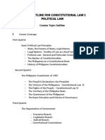 Course Outline For Constitutional Law I Political Law
