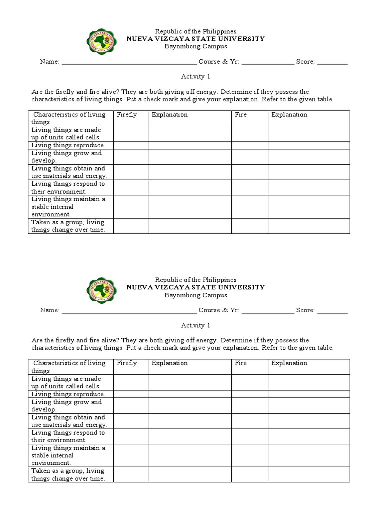 Characteristics of Living Things | PDF