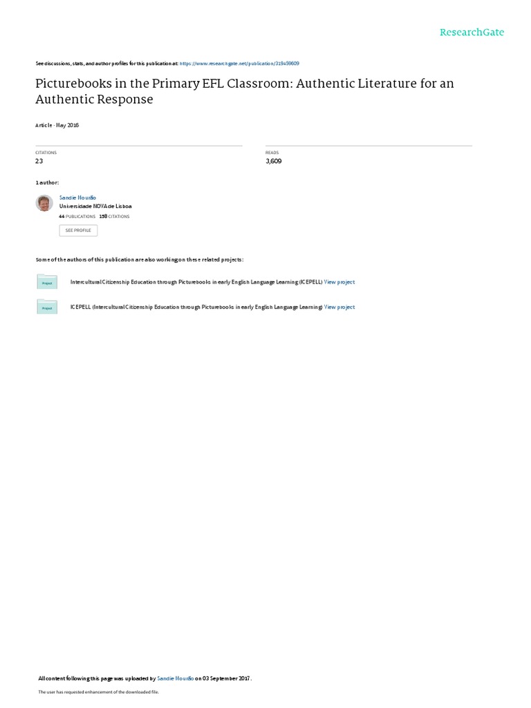 Picturebooks Authentic Literature For An Authentic Response | PDF