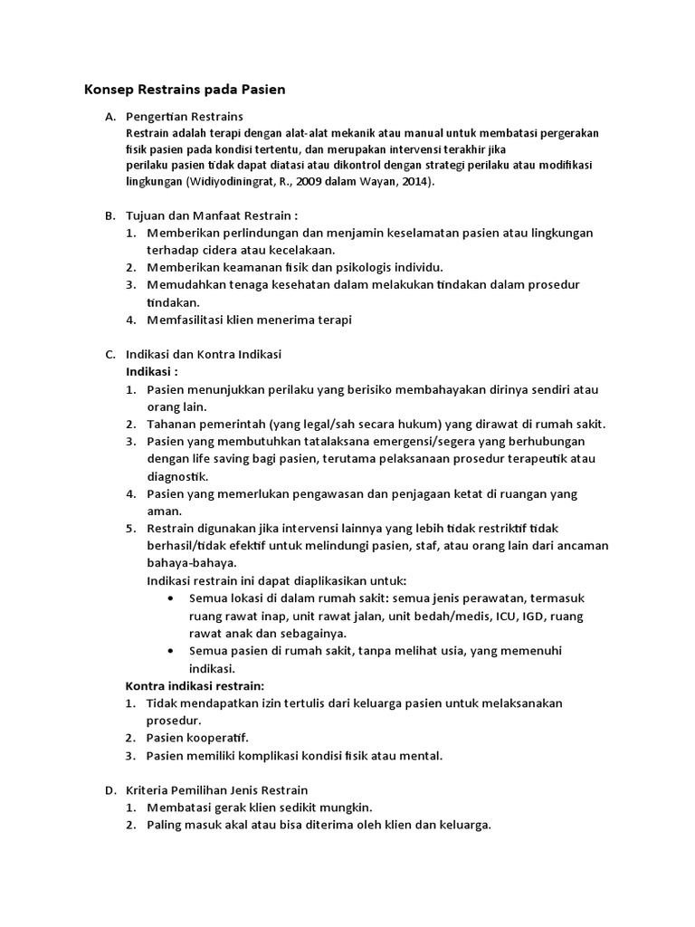 Konsep Restrains Pada Pasien PDF