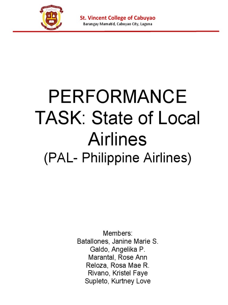 Performance TASK: State of Local Airlines | PDF