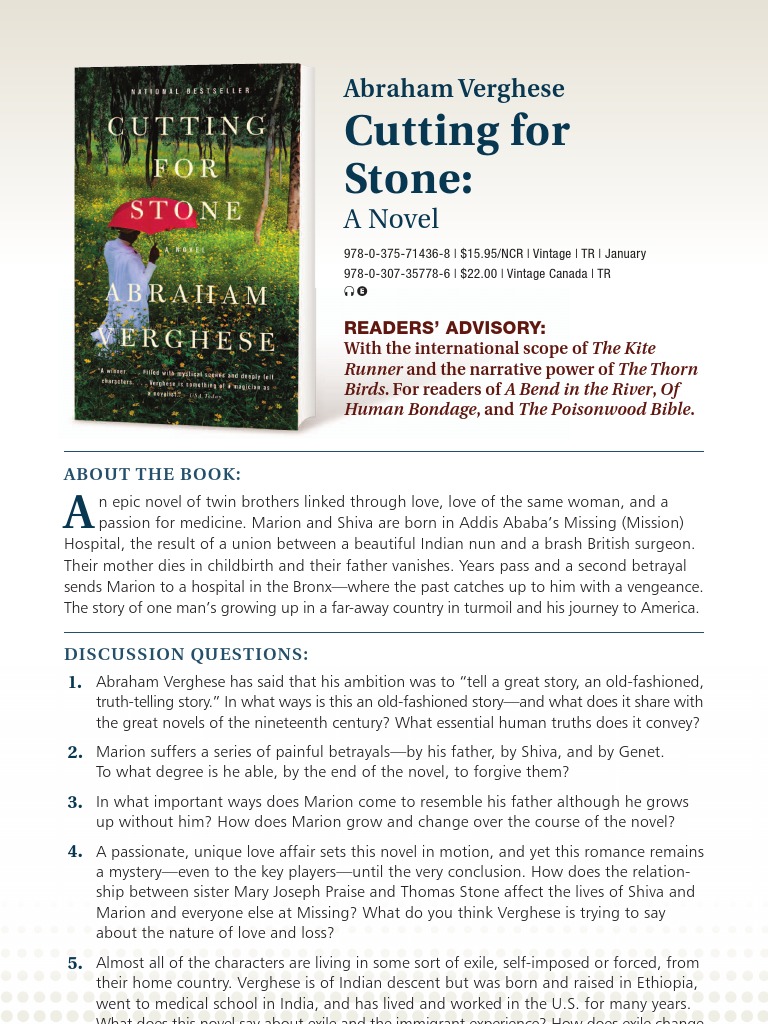 Book Club Guide: Cutting for Stone | PDF | Social Science