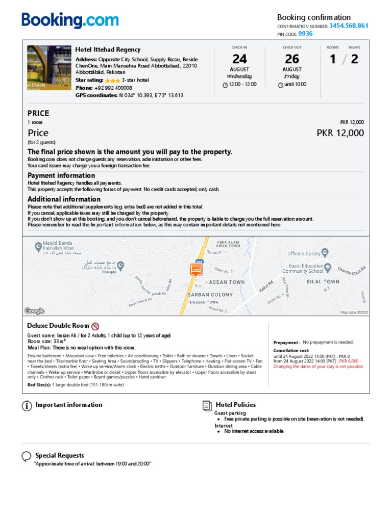 Booking.com_ Confirmation | PDF | Credit Card